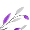 Purple & White Ceiling Lamp - Acrylic Leaf Arms for E14 Bulbs