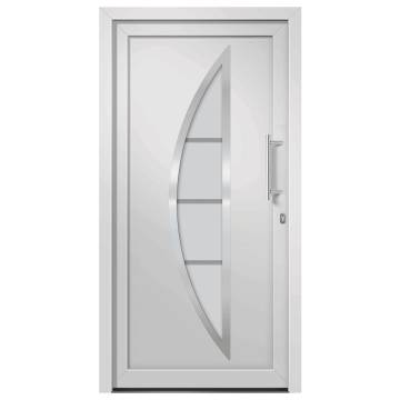 Front Door White 98x190 cm - Elegant & Secure Design