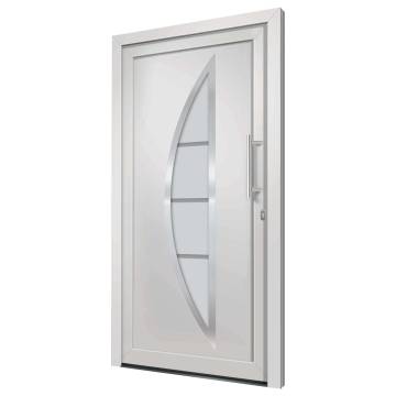 Front Door White 98x190 cm - Elegant & Secure Design