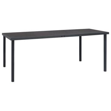 Outdoor Dining Table Anthracite 190x90 cm - Steel & Glass