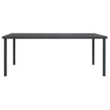 Outdoor Dining Table Anthracite 190x90 cm - Steel & Glass