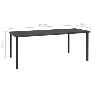 Outdoor Dining Table Anthracite 190x90 cm - Steel & Glass