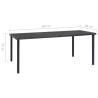 Outdoor Dining Table Anthracite 190x90 cm - Steel & Glass