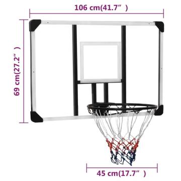 Durable Basketball Backboard - Transparent 106x69 cm Polycarbonate