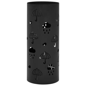 Modern Black Steel Umbrella Stand | Durable & Stylish Design