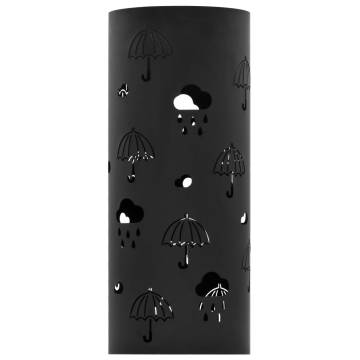 Modern Black Steel Umbrella Stand | Durable & Stylish Design