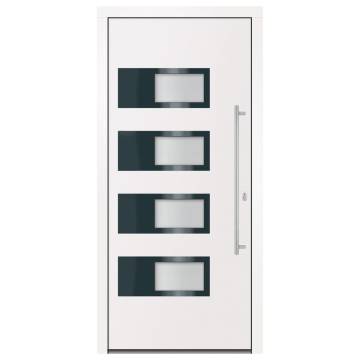 Front Door White 100x210 cm - Aluminium & PVC Security Door