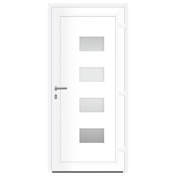 Front Door White 100x210 cm - Aluminium & PVC Security Door