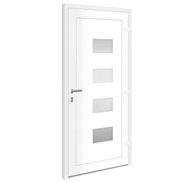 Front Door White 100x210 cm - Aluminium & PVC Security Door