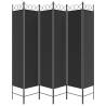 6-Panel Black Room Divider - 240x200 cm Fabric | HiPoMarket