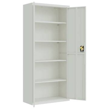 Light Grey File Cabinet 90x40x200 cm - Stylish & Durable Storage