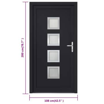 Front Door Anthracite 108x200 cm PVC - Secure & Elegant