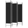 6-Panel Black Room Divider - 240x200 cm Fabric | HiPoMarket