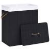 Bamboo Laundry Basket Black 100L - Stylish & Practical Storage