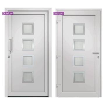 Elegant White Front Door 98x200 cm - Secure & Stylish