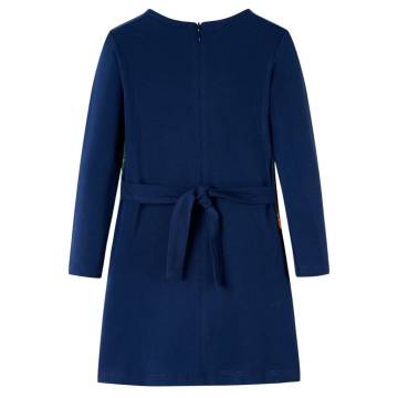 Kids' Navy Dress with Long Sleeves - Stylish & Comfortable