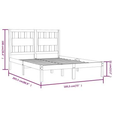 White Solid Pine Bed Frame 180x200 cm Super King Size