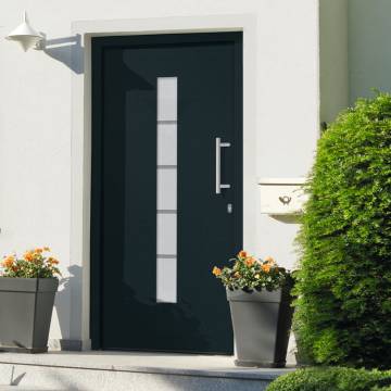 Front Door Aluminium & PVC Anthracite 110x210 cm - Hipomarket