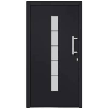 Front Door Aluminium & PVC Anthracite 110x210 cm - Hipomarket