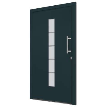 Front Door Aluminium & PVC Anthracite 110x210 cm - Hipomarket