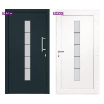 Front Door Aluminium & PVC Anthracite 110x210 cm - Hipomarket