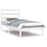 White Solid Wood Pine Bed Frame 90x200 cm - Modern Bedroom