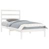 White Solid Wood Pine Bed Frame 90x200 cm - Modern Bedroom