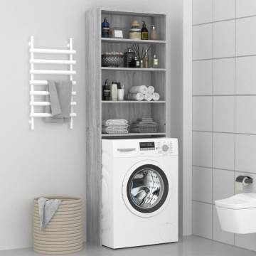 Washing Machine Cabinet Grey Sonoma - Space-Saving Storage