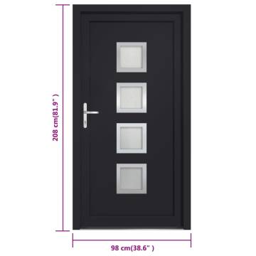 Front Door Anthracite 98x208 cm PVC - Secure & Stylish