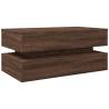 Modern Coffee Table with LED Lights - Brown Oak 90x50x40 cm