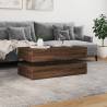 Modern Coffee Table with LED Lights - Brown Oak 90x50x40 cm