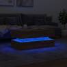 Modern Coffee Table with LED Lights - Brown Oak 90x50x40 cm