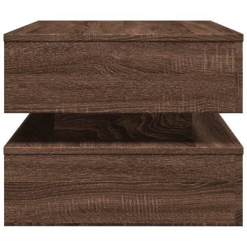 Modern Coffee Table with LED Lights - Brown Oak 90x50x40 cm