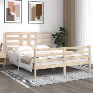 Solid Wood Bed Frame 160x200 cm - Modern Design | HipoMarket