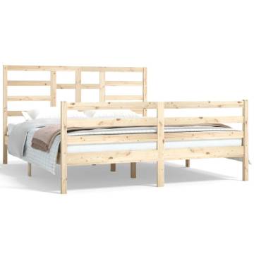 Solid Wood Bed Frame 160x200 cm - Modern Design | HipoMarket