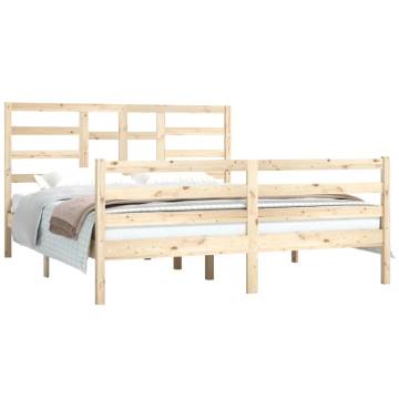 Solid Wood Bed Frame 160x200 cm - Modern Design | HipoMarket