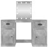 Stylish Concrete Grey Dressing Table with LED - 130x50x132.5 cm