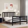 Bed Frame with Headboard Black 120x200 cm Solid Wood Colour black Size 120 x 200 cm 