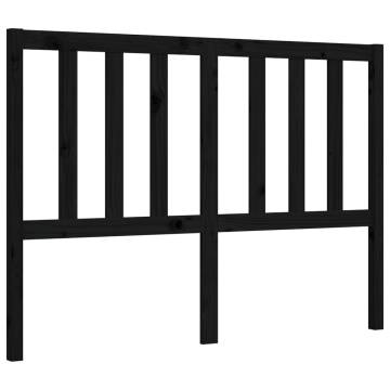 Black Bed Frame with Headboard - 120x200 cm Solid Wood