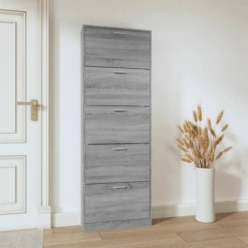 Shoe Cabinet Grey Sonoma - Stylish Storage Solution