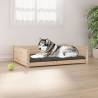 Dog Bed 105.5x75.5x28 cm Solid Pine Wood Colour natural Size 105.5 x 75.5 x 28 cm 