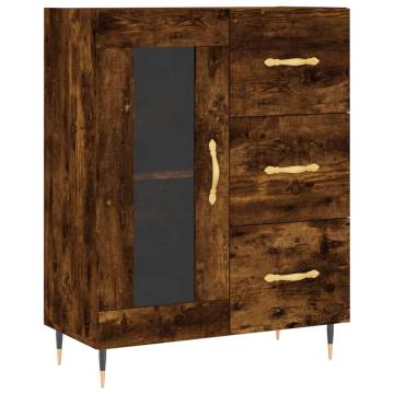 Stylish Highboard in Smoked Oak | 69.5x34x180 cm