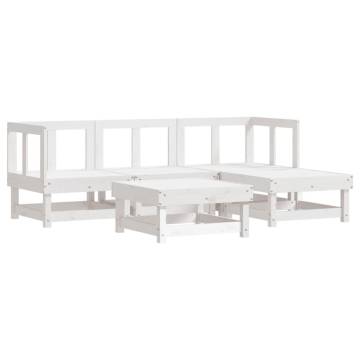 5 Piece Garden Lounge Set - Solid Pine Wood - Stylish & Modular