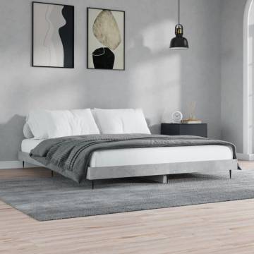 Concrete Grey Bed Frame 120x200 cm - Durable Engineered Wood