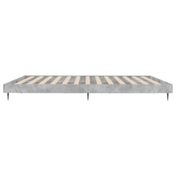 Concrete Grey Bed Frame 120x200 cm - Durable Engineered Wood