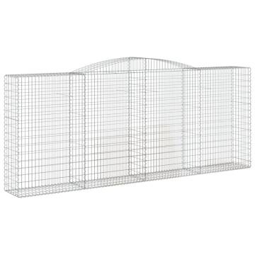 Arched Gabion Baskets - 4 pcs Galvanised Iron | Hipo Market