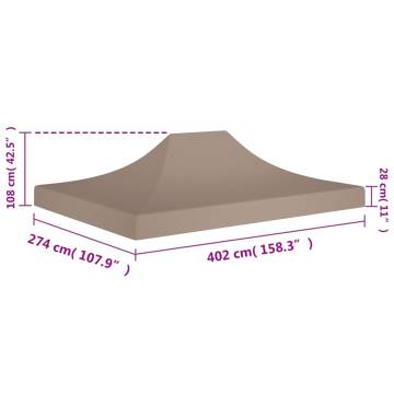 Taupe Party Tent Roof 4x3 m - Durable & UV Resistant