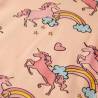 Kids' Short Sleeve Pyjamas - Light Orange Unicorn Design