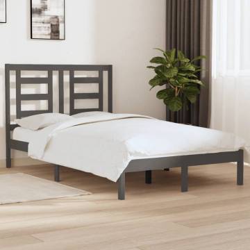 Grey Solid Wood Pine Bed Frame | 120x200 cm | HipoMarket