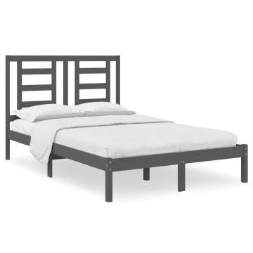 Grey Solid Wood Pine Bed Frame | 120x200 cm | HipoMarket